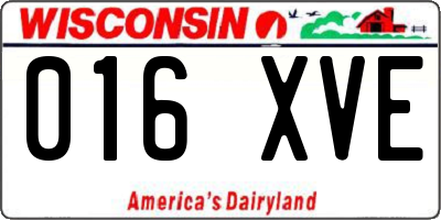 WI license plate 016XVE