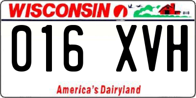 WI license plate 016XVH