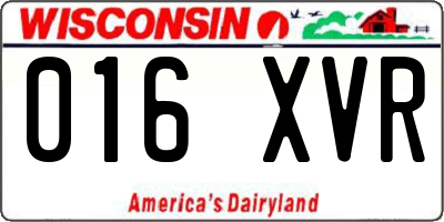 WI license plate 016XVR