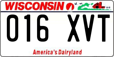 WI license plate 016XVT