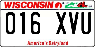 WI license plate 016XVU