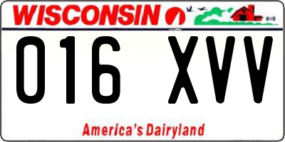 WI license plate 016XVV