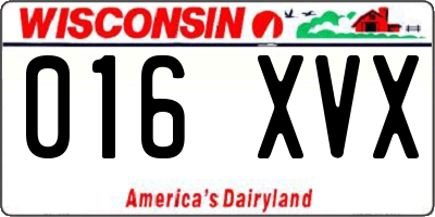 WI license plate 016XVX