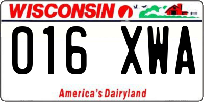 WI license plate 016XWA