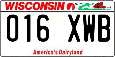 WI license plate 016XWB
