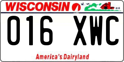 WI license plate 016XWC