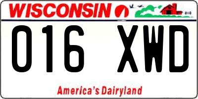 WI license plate 016XWD