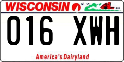 WI license plate 016XWH