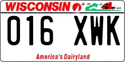 WI license plate 016XWK