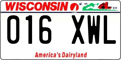 WI license plate 016XWL