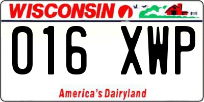 WI license plate 016XWP