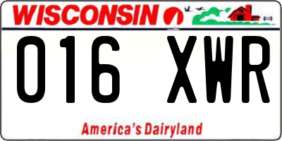 WI license plate 016XWR