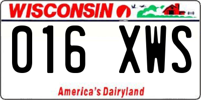 WI license plate 016XWS