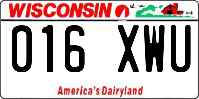 WI license plate 016XWU