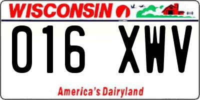 WI license plate 016XWV
