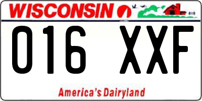 WI license plate 016XXF