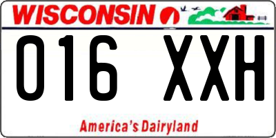 WI license plate 016XXH