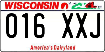 WI license plate 016XXJ