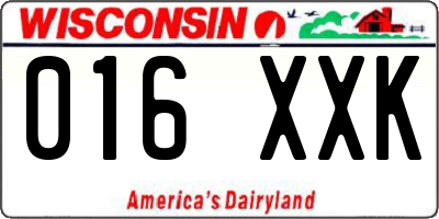 WI license plate 016XXK