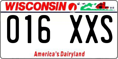WI license plate 016XXS