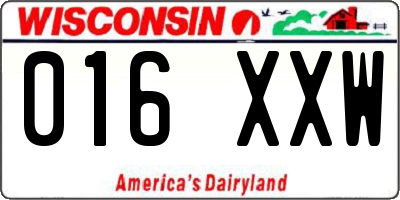 WI license plate 016XXW