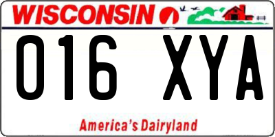 WI license plate 016XYA