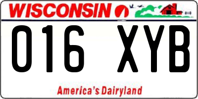 WI license plate 016XYB