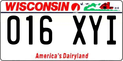 WI license plate 016XYI