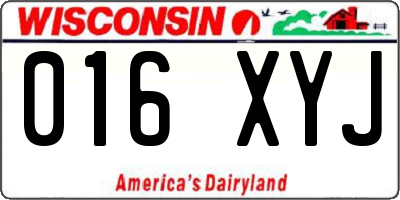 WI license plate 016XYJ