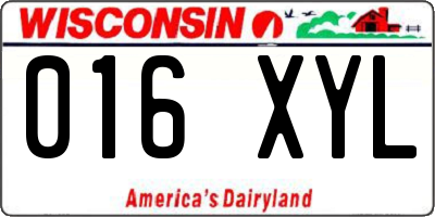 WI license plate 016XYL