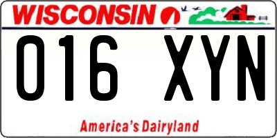 WI license plate 016XYN