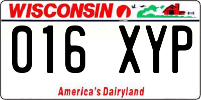 WI license plate 016XYP