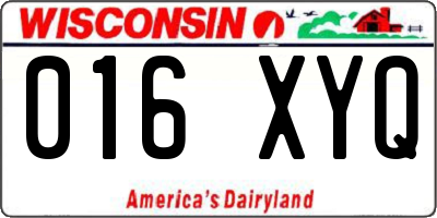 WI license plate 016XYQ