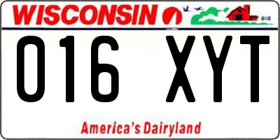 WI license plate 016XYT