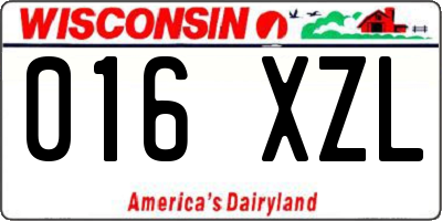 WI license plate 016XZL