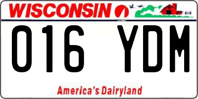 WI license plate 016YDM