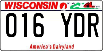 WI license plate 016YDR