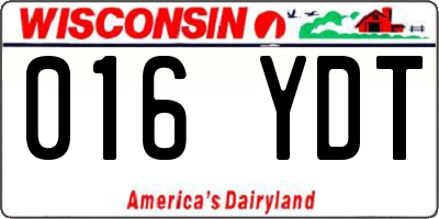 WI license plate 016YDT
