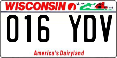 WI license plate 016YDV