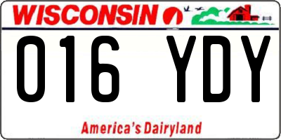 WI license plate 016YDY