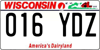 WI license plate 016YDZ