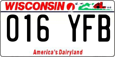 WI license plate 016YFB