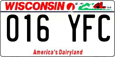 WI license plate 016YFC
