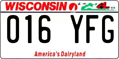 WI license plate 016YFG