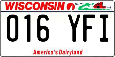 WI license plate 016YFI