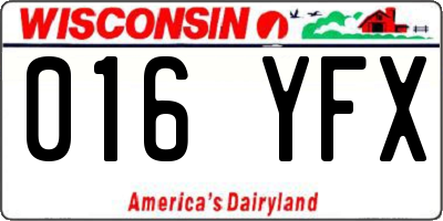 WI license plate 016YFX