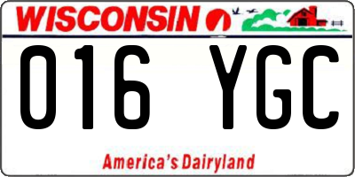 WI license plate 016YGC