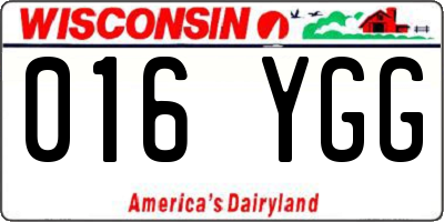 WI license plate 016YGG