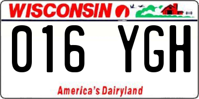 WI license plate 016YGH