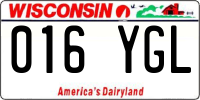 WI license plate 016YGL